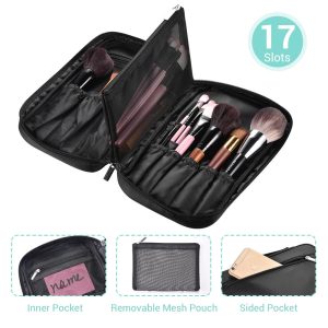 Makeup Brush Belt Pouch With Zip & Handle 17 Pockets