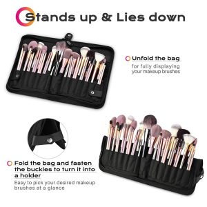 Makeup Brush Holder Stand Up Travel Bag 29-Pocket