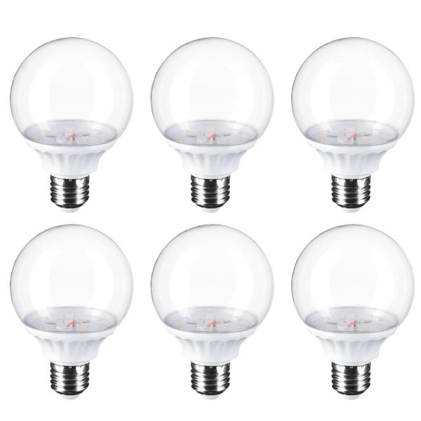 Purple Light Bulbs E27 3W 6-Pack