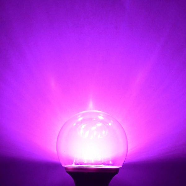 Purple Light Bulbs E27 3W 6-Pack