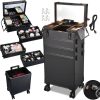 Rolling Makeup Case With Lighted Mirror Tact Switch 4 In 1