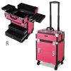 Rolling Makeup Case With Drawers Nail Polish Slots