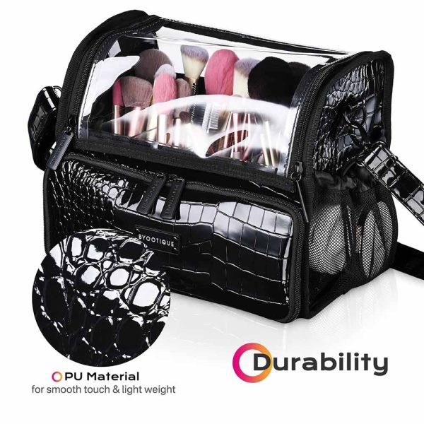 Makeup Case With Acrylic Makeup Brush Holder