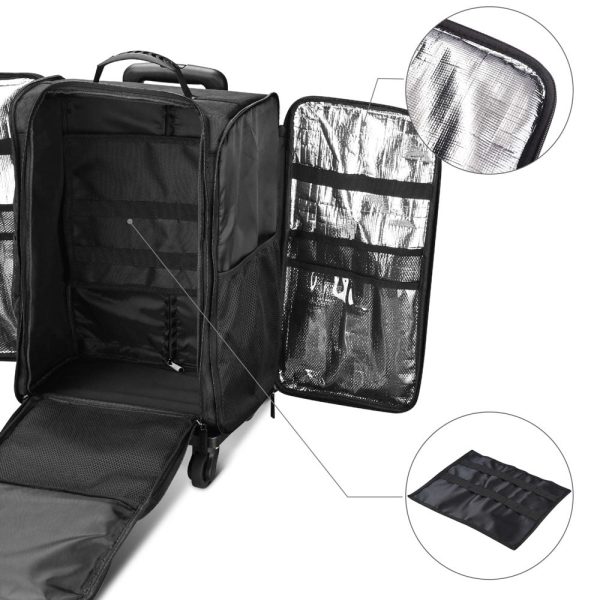 Rolling Makeup Case With Compartments Foldable Removable Trolley