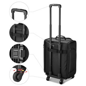 Rolling Makeup Case With Compartments Foldable Removable Trolley