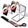 Rectangle Mini Compact Mirror 2X Magnifier With Comb 3Ct/Pack