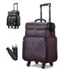 Rolling Makeup Hair Stylist Travel Case 2-Tier 15X12X24 In