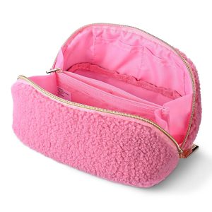 Large Cosmetic Bag Brush Holder With Compartments