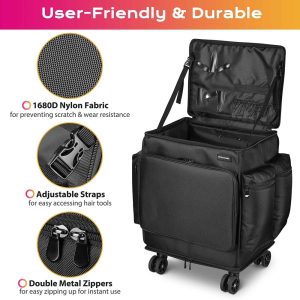 Rolling Hairstylist Travel Bag 1680D Nylon Tools Organizer