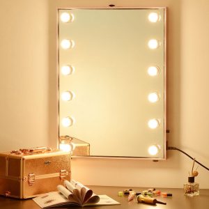 Large Hollywood Vanity Mirror W/ Lights 24X34 Tabletop Wall Mount