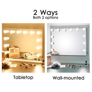 Xlarge Hollywood Vanity Mirror W/ Lights 34X26 Tabletop Wall Mount