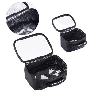 Cosmetic Makeup Bag Set Travel Storage Bags 2-Pack Clear/Black