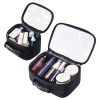 Cosmetic Makeup Bag Set Travel Storage Bags 2-Pack Clear/Black