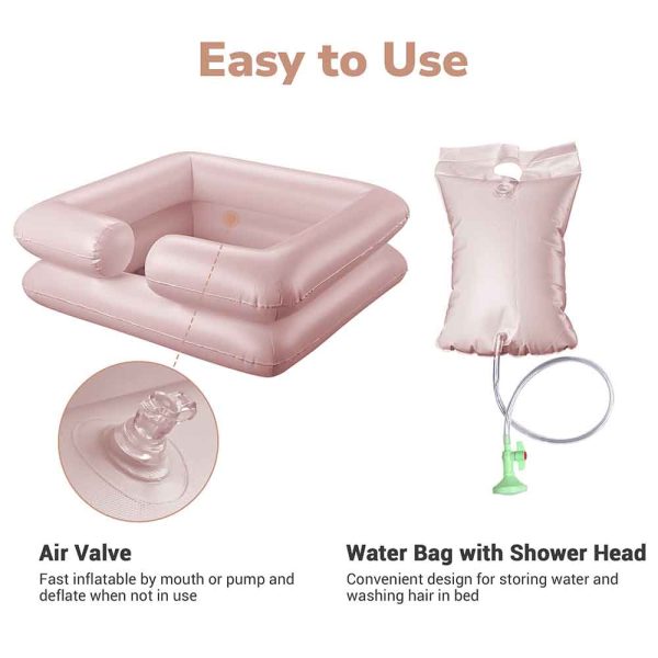 Shampoo Bowl Inflatable Hair Wash Sink With Water Bag 2-Pack