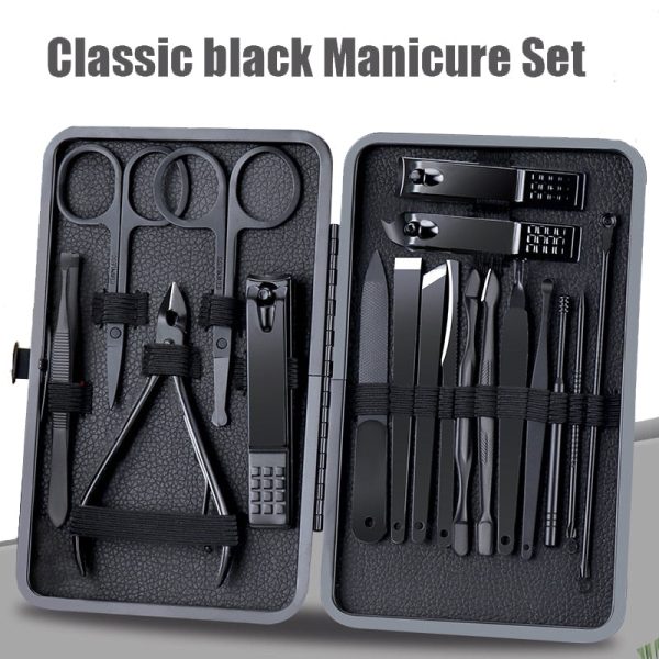 Black Stainless Steel Nail Clipper Tool Set