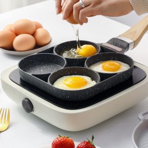 Four-Hole Non-Stick Small Flat Bottom Fried Egg Dumpling Pot