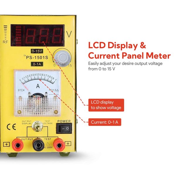 Digital 15V 1A Variable Cell Phone Precision Dc Power Supply