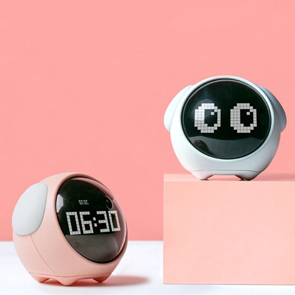 Digital Cute Multi-Function Alarm-Clock Wake-Up-Light Pixel Expression