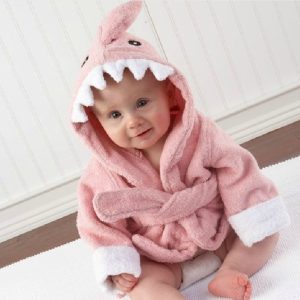 Children'S Hooded Animal-Shaped Absorbent Bathrobe