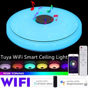 Wifi Smart Ceiling Light Led Colorful App Remote Control Bluetooth Lamps Alexa Google Home