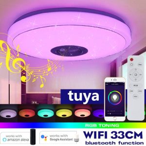 Wifi Smart Ceiling Light Led Colorful App Remote Control Bluetooth Lamps Alexa Google Home