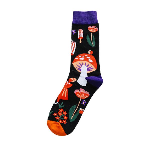 Fashion Colorful Print Socks Women