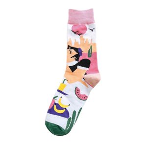 Fashion Colorful Print Socks Women