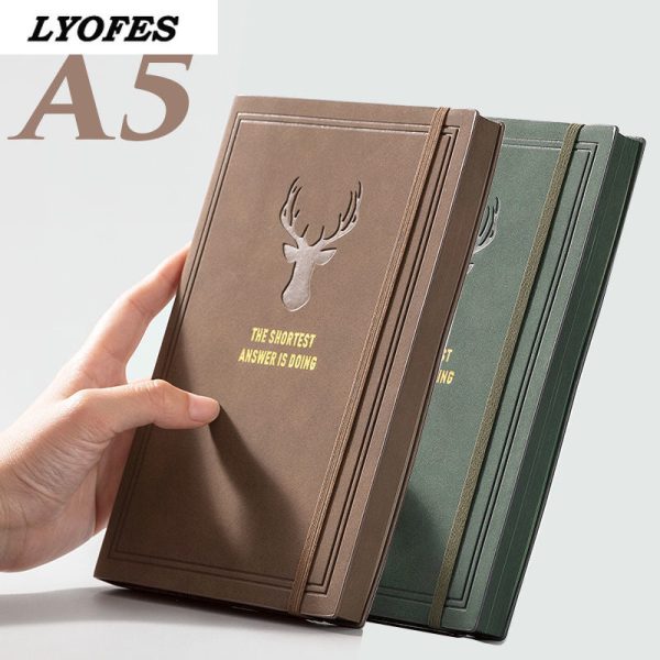 College Student A5 Retro Style Leather Notebook