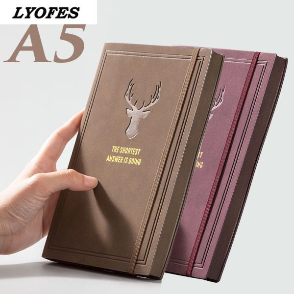 College Student A5 Retro Style Leather Notebook