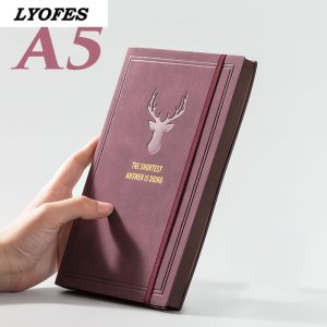 College Student A5 Retro Style Leather Notebook