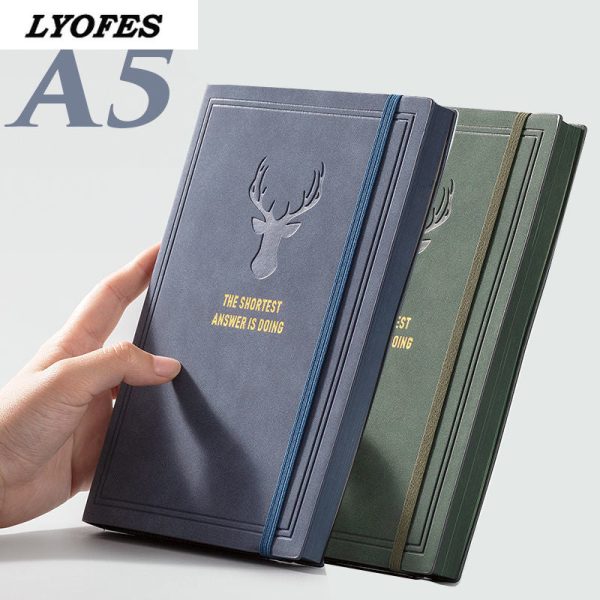 College Student A5 Retro Style Leather Notebook