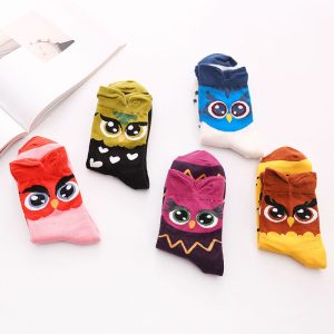 Three-Dimensional Cartoon Owl Cotton Mid-Tube Women Socks