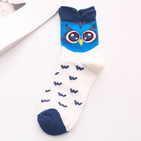 Three-Dimensional Cartoon Owl Cotton Mid-Tube Women Socks