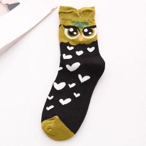 Three-Dimensional Cartoon Owl Cotton Mid-Tube Women Socks