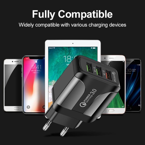 Fast Charge Mobile Phone Charger 3Usb Smart European American Standard