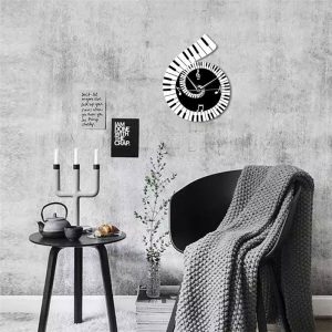 Treble Clef Piano Keyboard Musical Notes Wall Clock