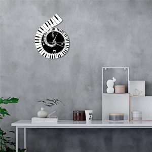 Treble Clef Piano Keyboard Musical Notes Wall Clock