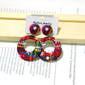 Women'S Fashion Personality Geometry Round Christmas Earrings