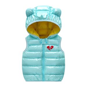 Autumn Kids Outerwear Hooded Sleeveless Warm Vest