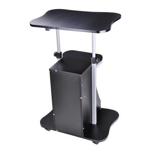 Rolling Laptop Desk With Storage Cart Adjustable Height