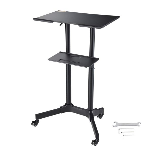 Rolling Laptop Desk Cart Adjustable Height (40 To 49)