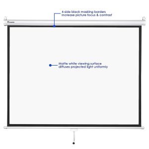 72 Projector Screen Manual Pull Down 4:3 (57X43)