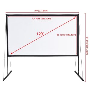 Portable Outdoor Projector Screen W/ Stand 120 16:9