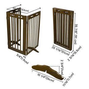 3-Panel 60X36 Folding Gate-N-Crate Convertible Pet Gate Barrier