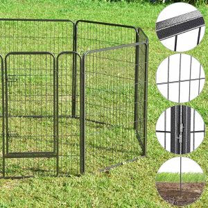 Heavy Duty Dog Kennel Playpen 40H 8-Panel 22Sq. Ft