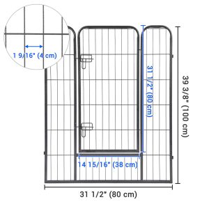 Heavy Duty Dog Kennel Playpen 40H 8-Panel 22Sq. Ft