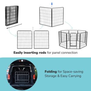 Heavy Duty Dog Kennel Playpen 40H 8-Panel 22Sq. Ft