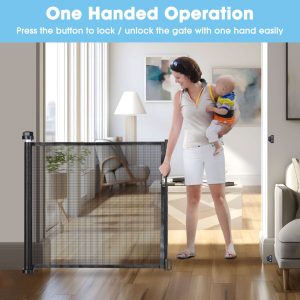 71X33 Baby Gates For Dogs Retractable Mesh Safety Gate