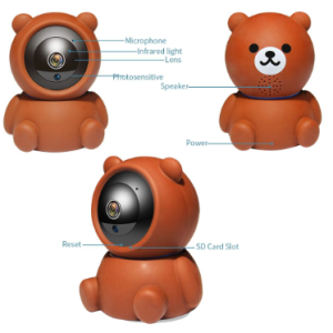 Bear Camera1080P Wifi Ip Camera Auto Tracking Ir Night Vision Home Security Camera