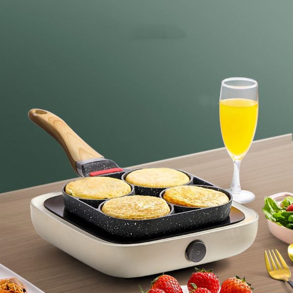 Four-Hole Non-Stick Small Flat Bottom Fried Egg Dumpling Pot